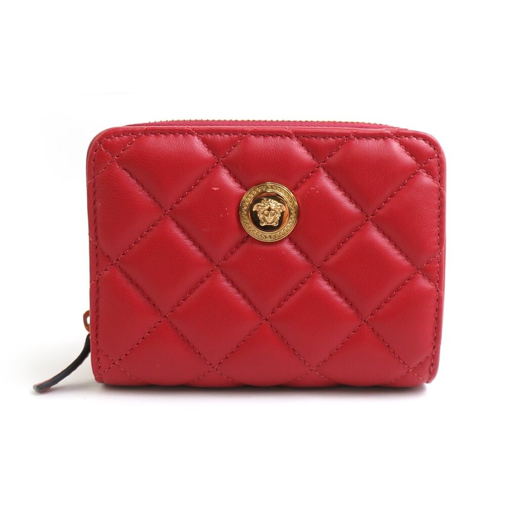 Auth Versace Medusa Bifold Wallet Red #293649V20B